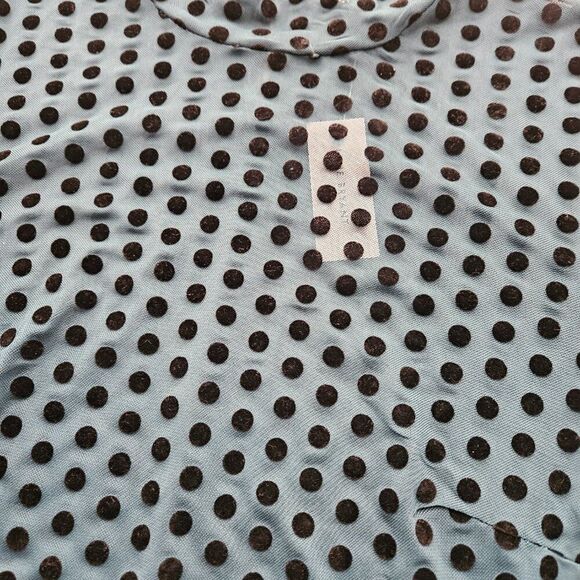 Mock-Neck Flock Dot Sheer Mesh Top - Picture 5 of 6